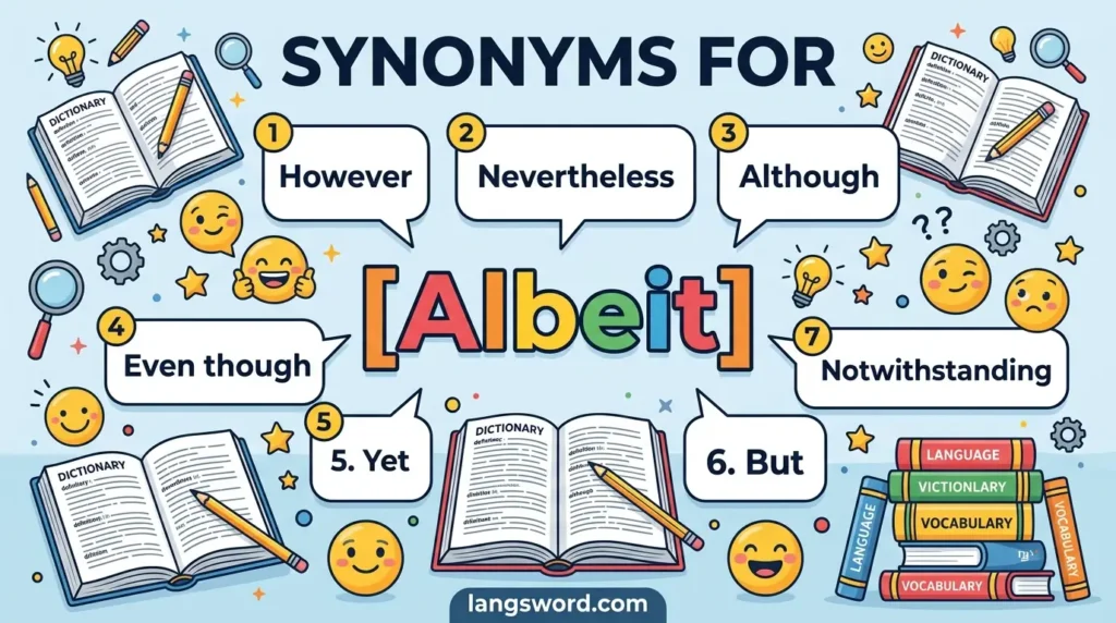 synonyms for albeit