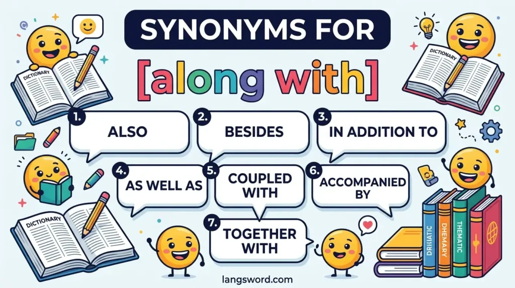 synonyms for along with