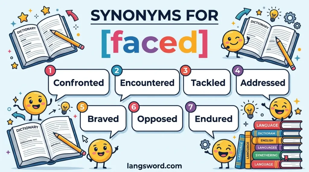 synonyms for faced
