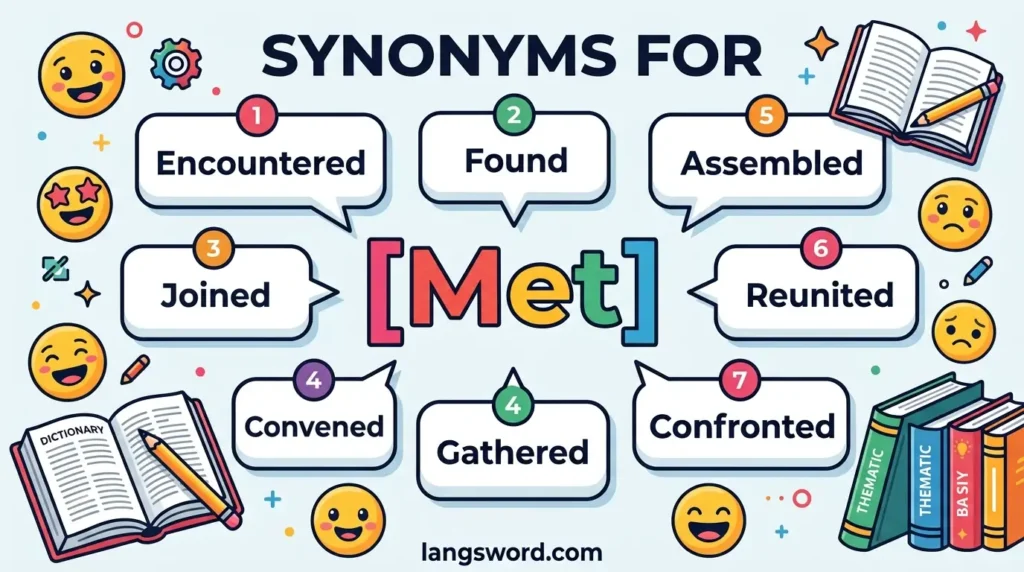 synonyms for met